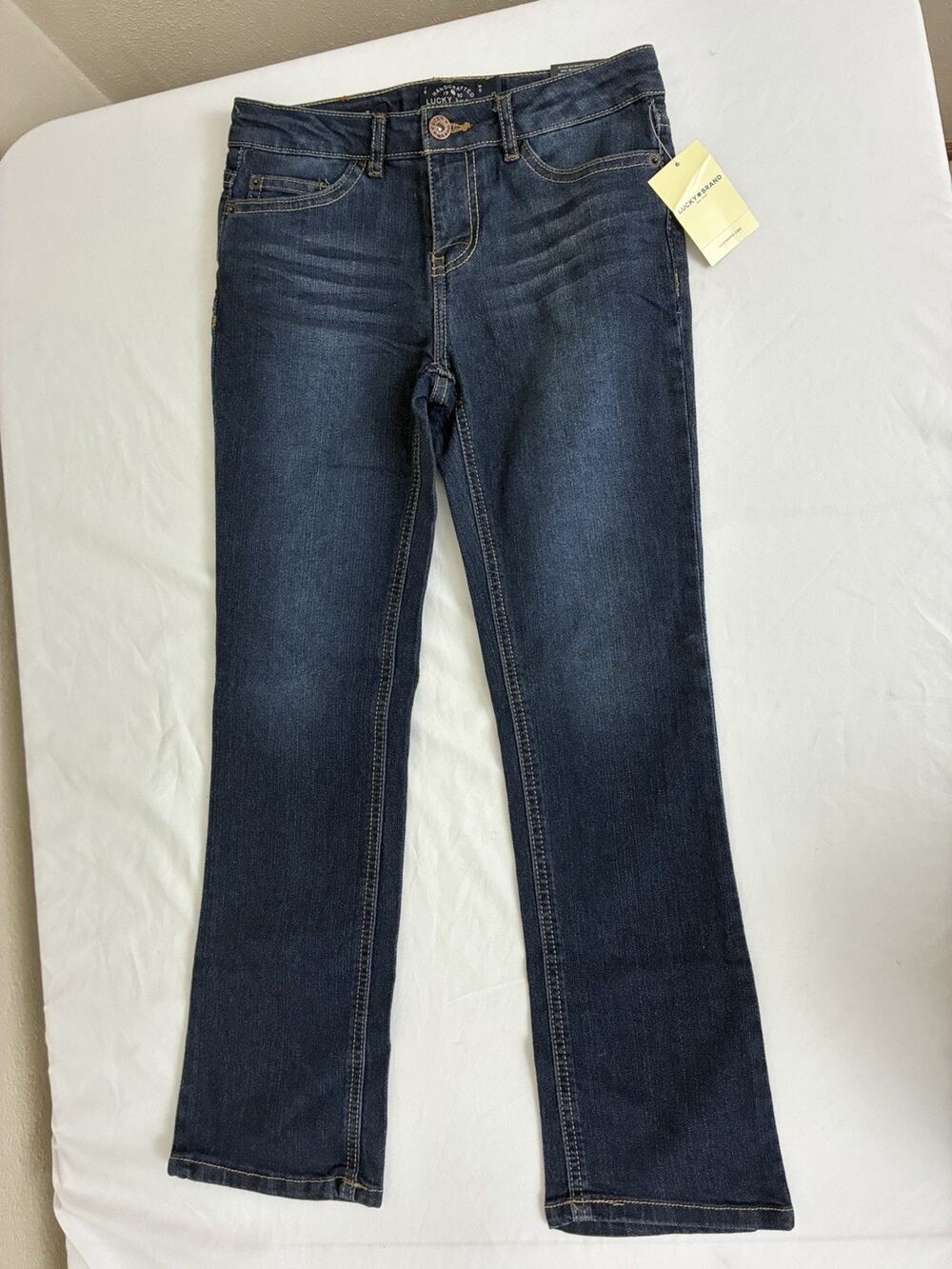 Lucky Brand NWT Women's Mid Rise Boot Ava Jean Size 10 Bootcut BarrierWash Denim